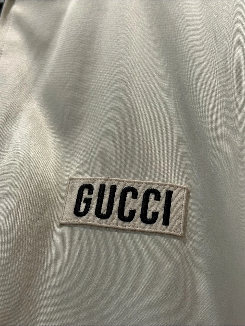 Gucci Reversible Black Bomber Jacket with Cream Stripe Trim